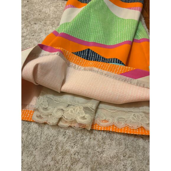 TRINA TURK Multi Print Orange Green Dress Size 4 - Picture 6 of 8